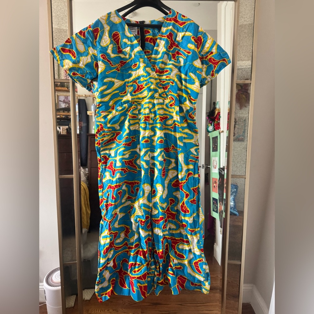 Yevu wrap front Colorful Abstract Patterned jumpsuit